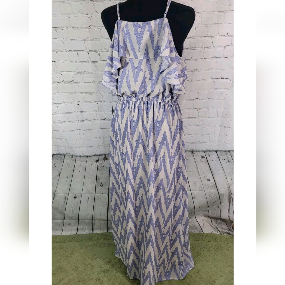 ANTONIO MELANI Maxi Dress Ruffled Sleeve Cold Shoulder
